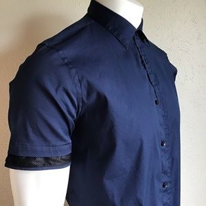 Zara navy button down
